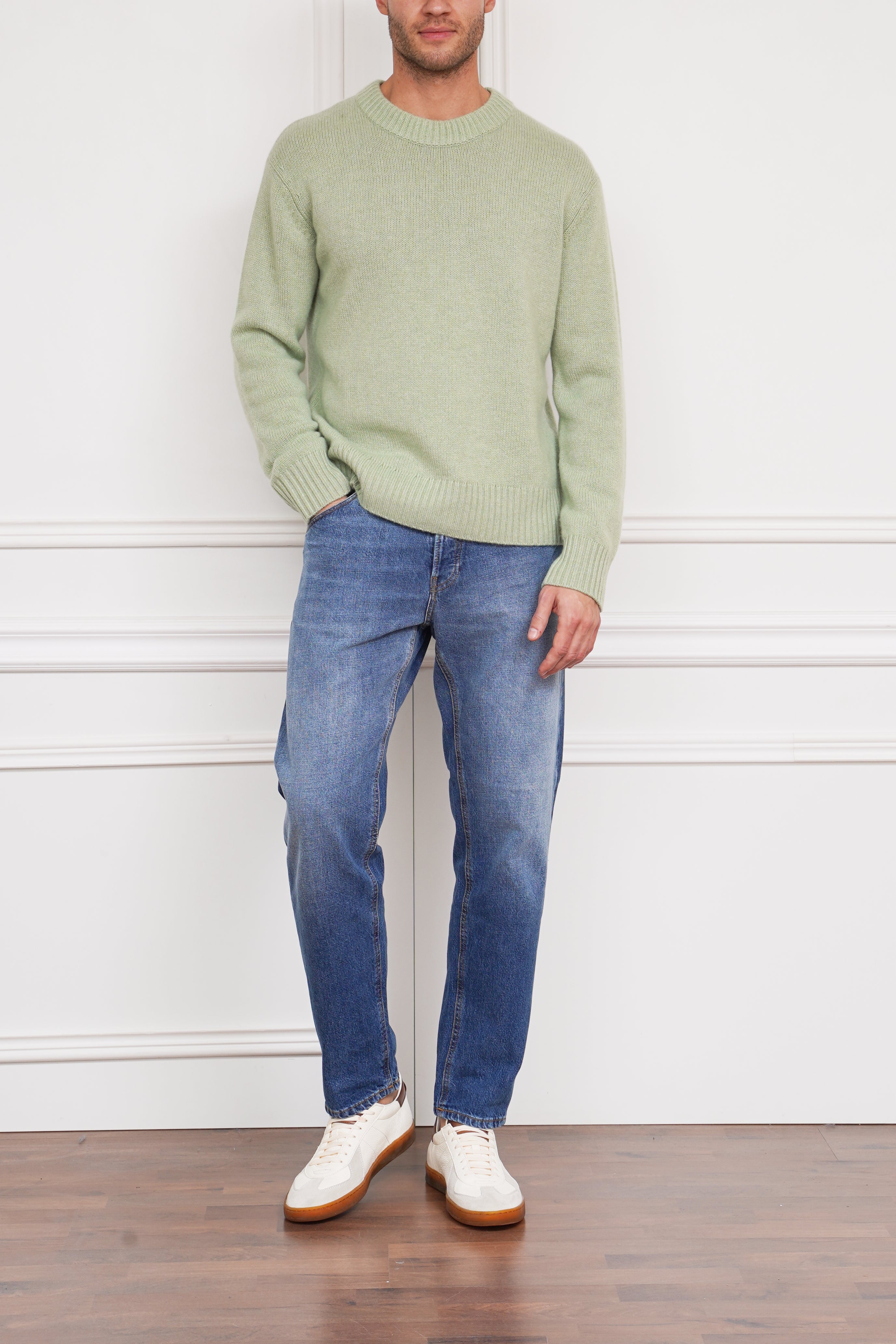 Grober Pullover in grün