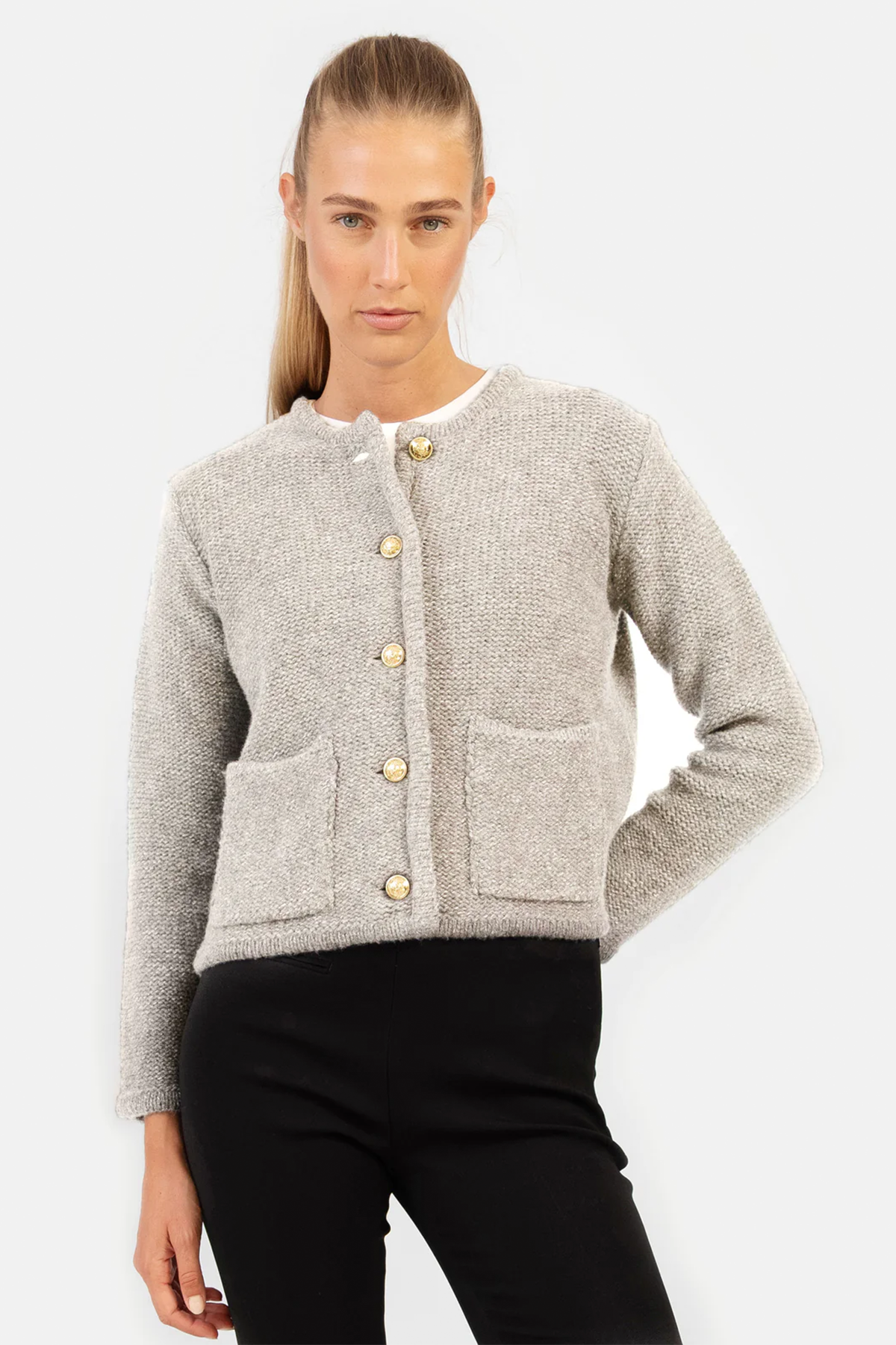 'Patricia' Strickjacke in greige