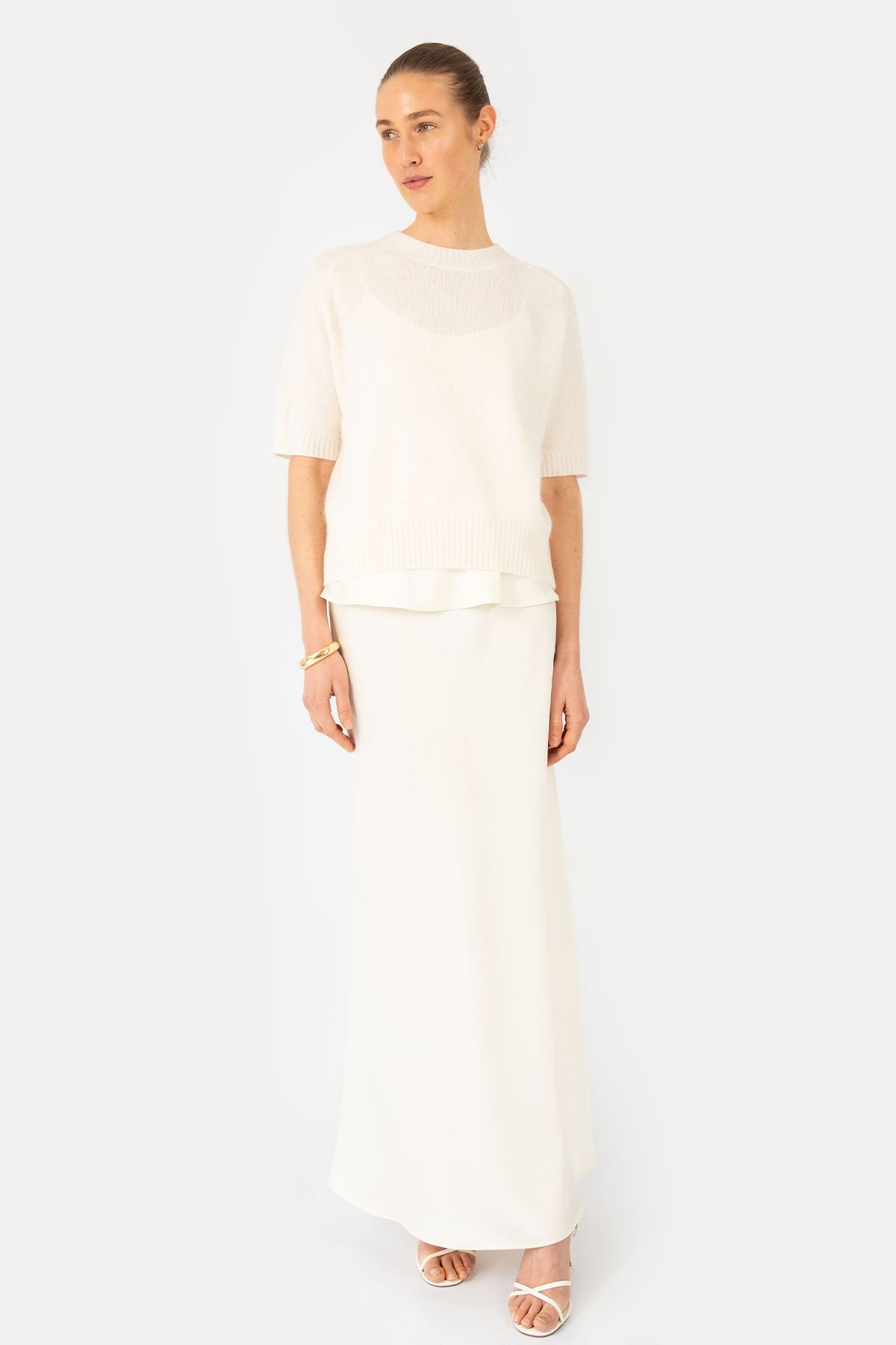 Kurzarmpullover 'Anita' in creme