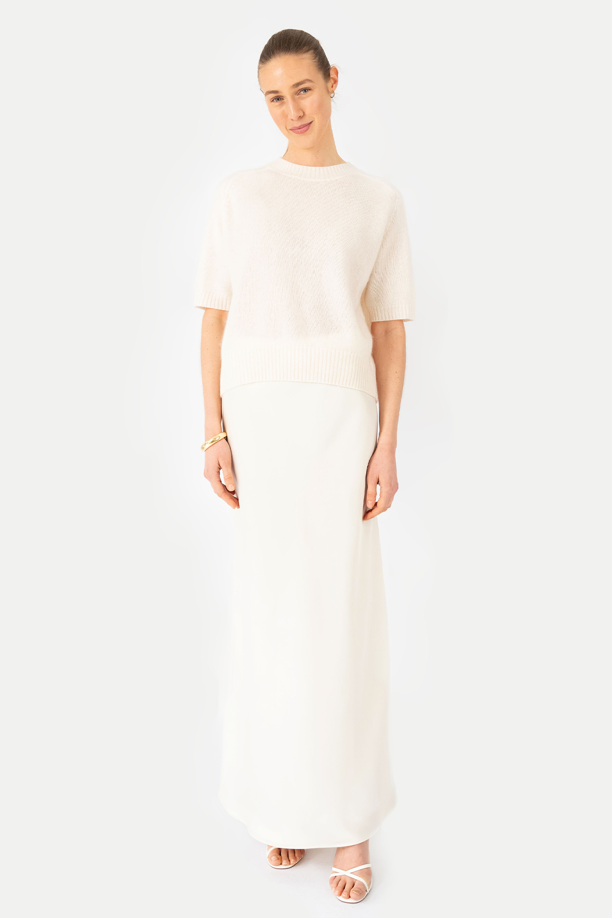 Kurzarmpullover 'Anita' in creme