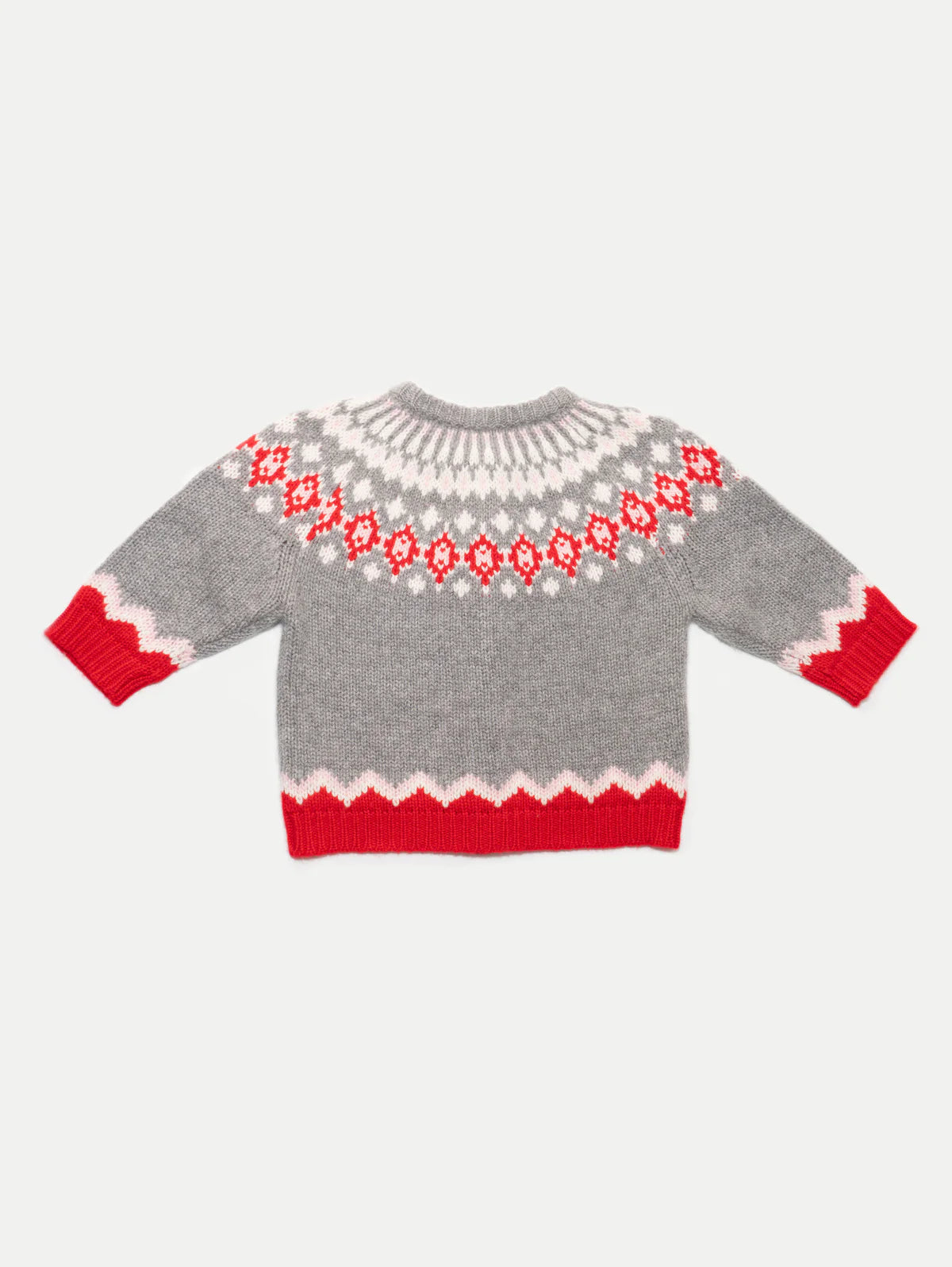 Lola Fair Isle Cardigan in salt grey