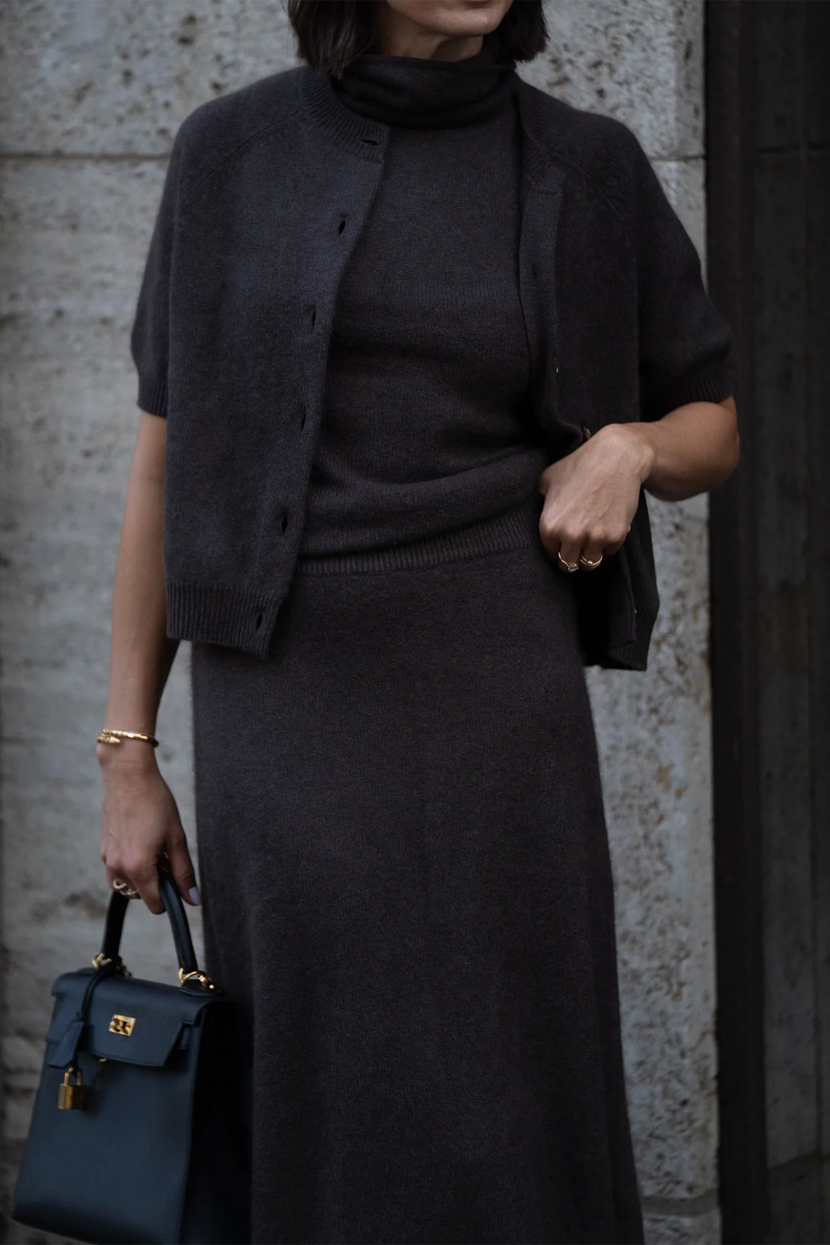 Gebürstete Strickjacke 'Clementine' in braun