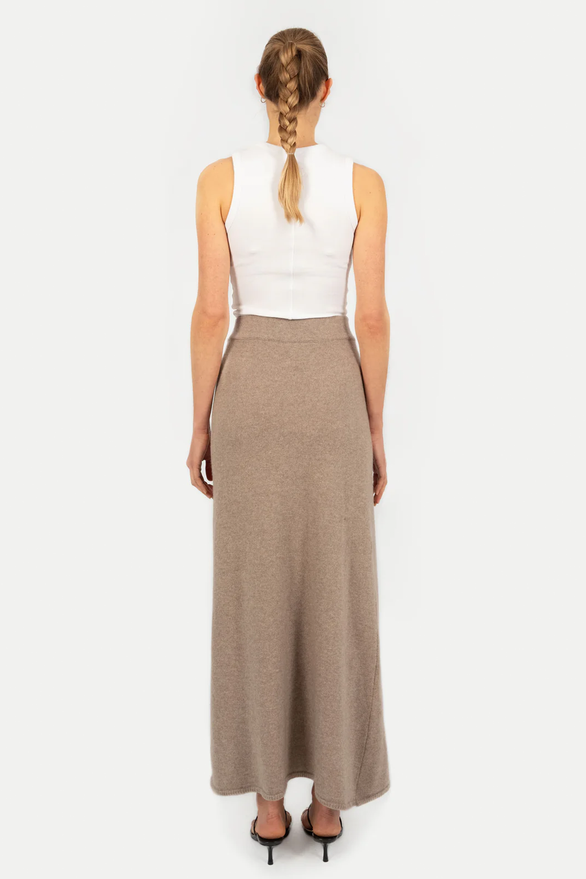 Rock Cosima beige  Rückansicht Damen – C.Wirschke Düsseldorf