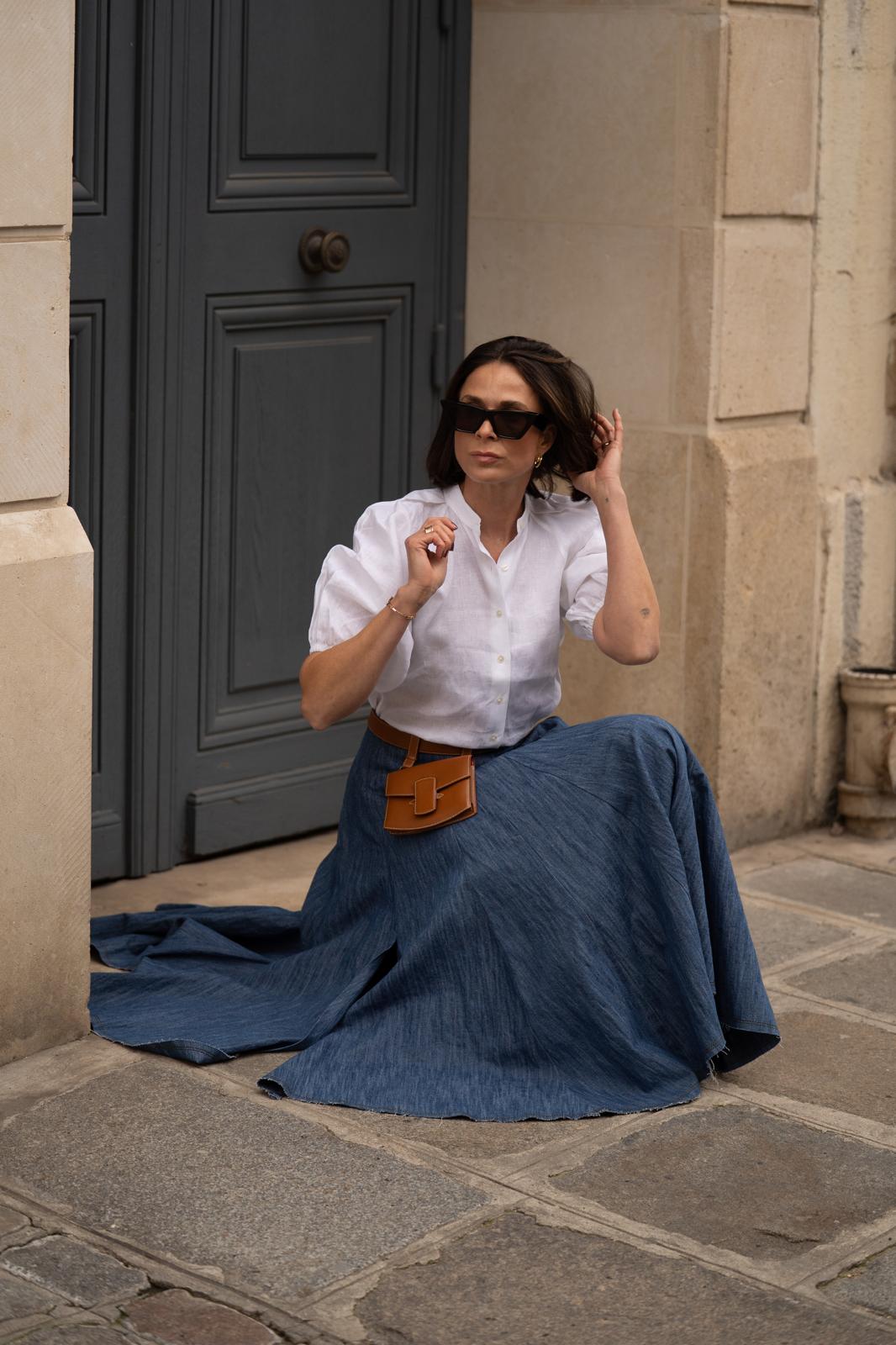 Leinenbluse in weiss