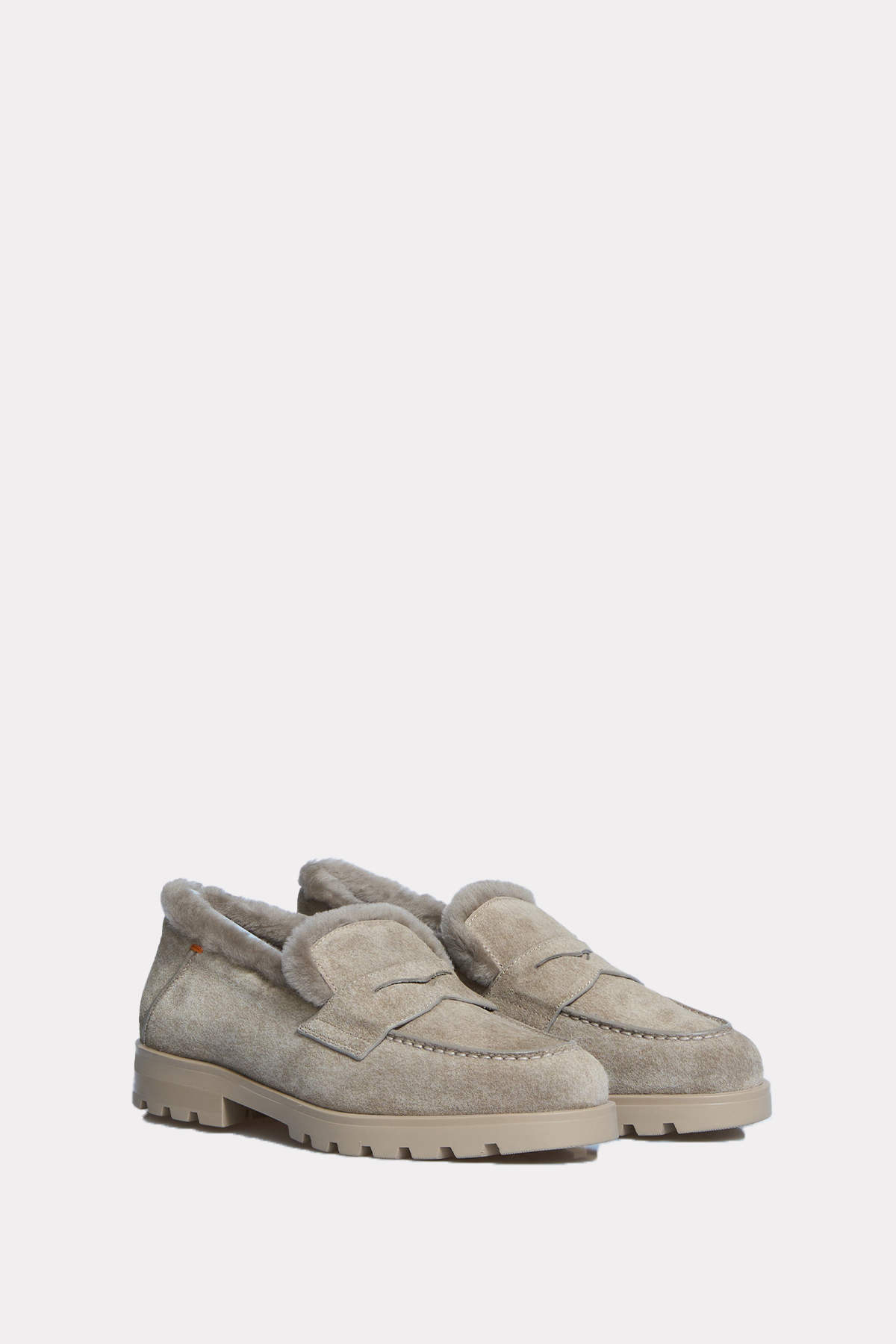Gefütterte Loafer in beige