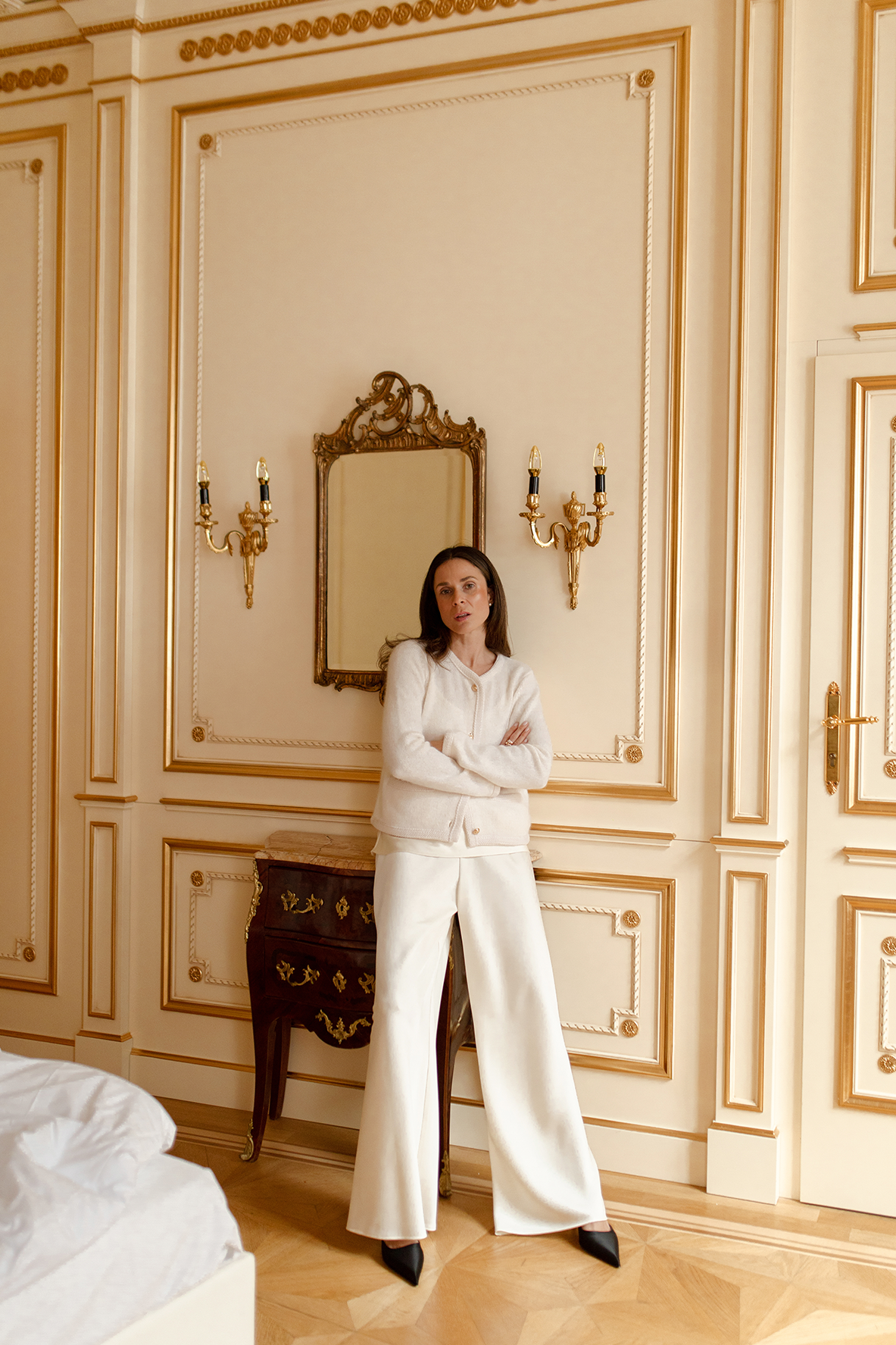 Ausgestelle Hose in weiß