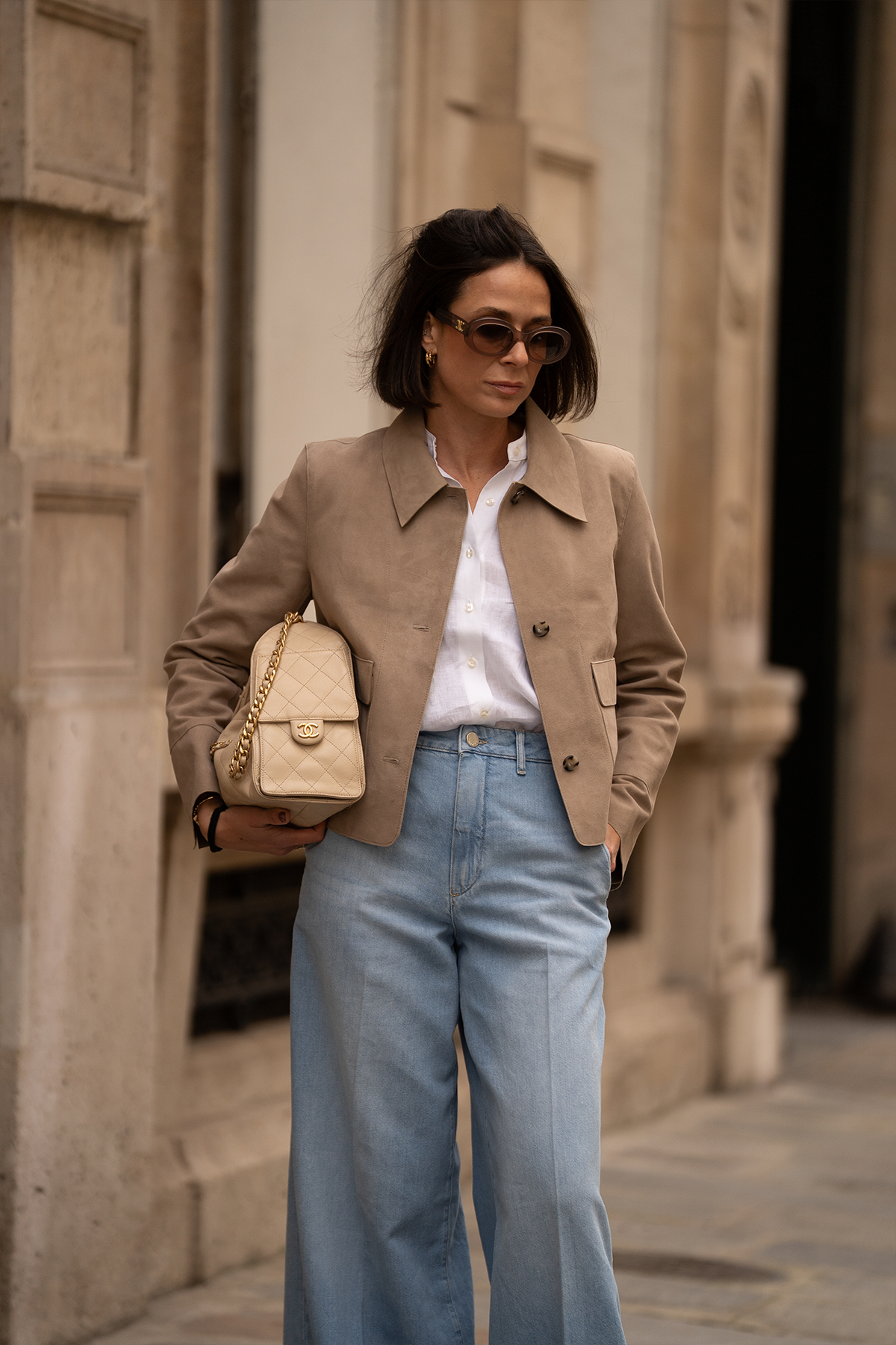 Wildlederjacke in beige