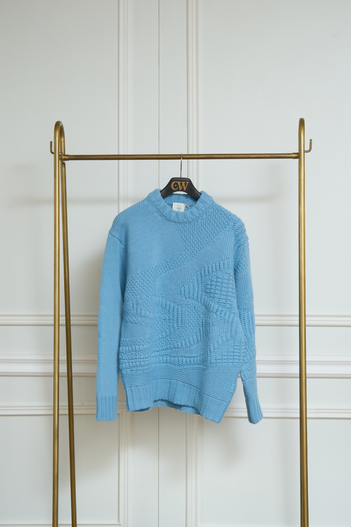 Grobstrick-Pullover in hellblau