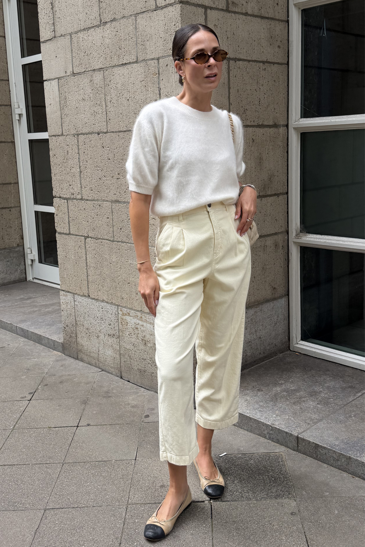 Verkürzte Jeans 'Noa' in vanille