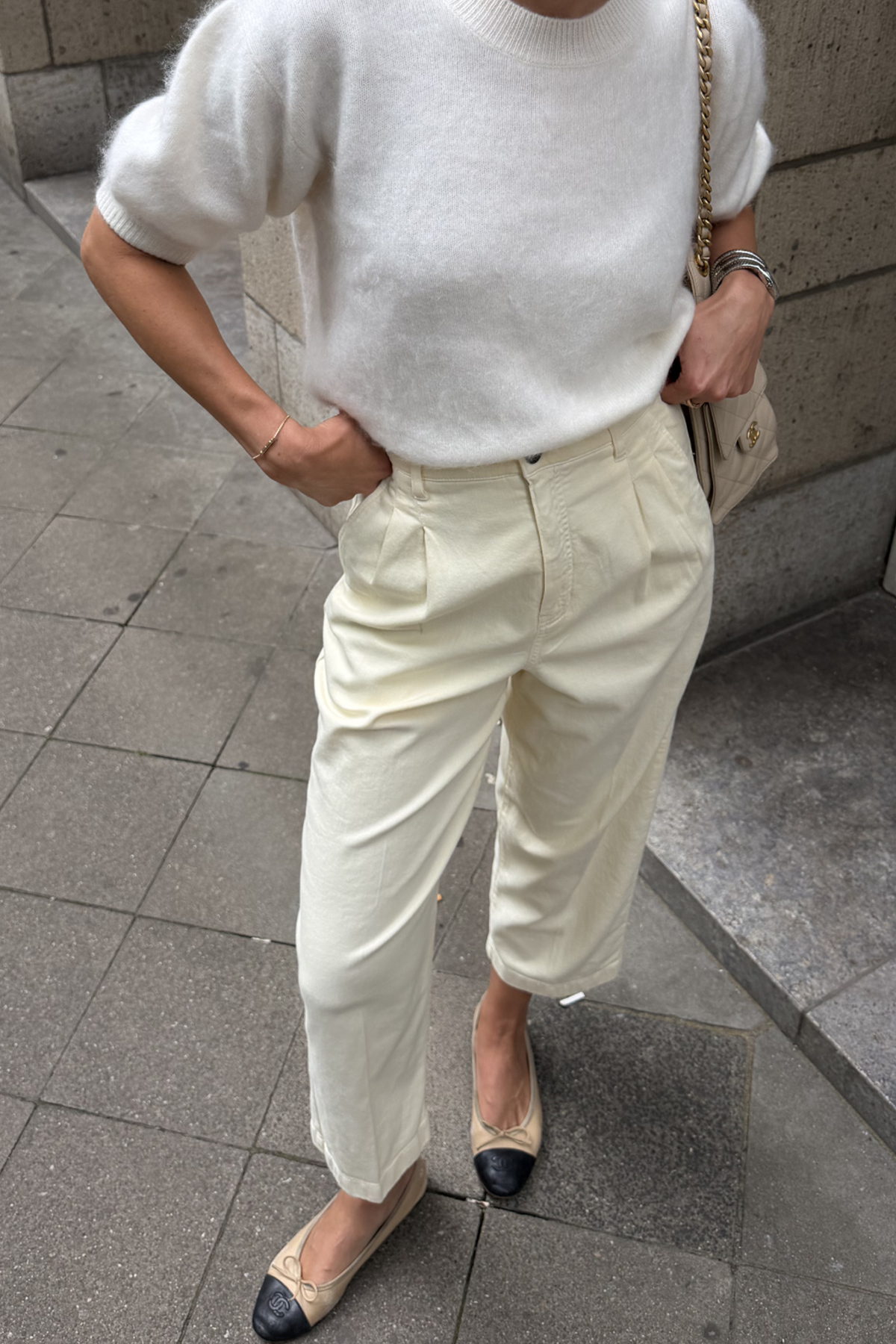 Verkürzte Jeans 'Noa' in vanille