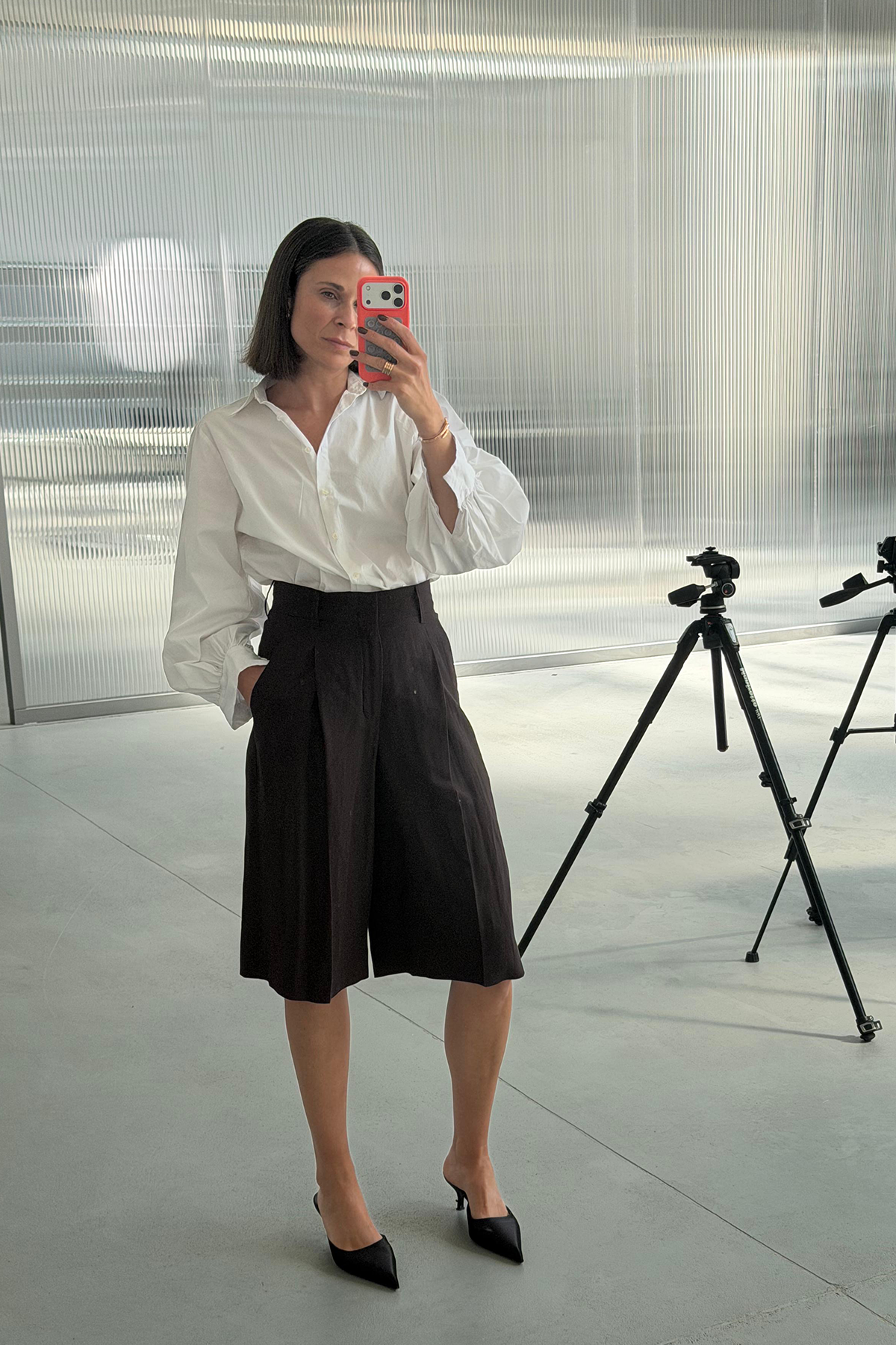 Leinen Bermuda Shorts 'Devin' in braun