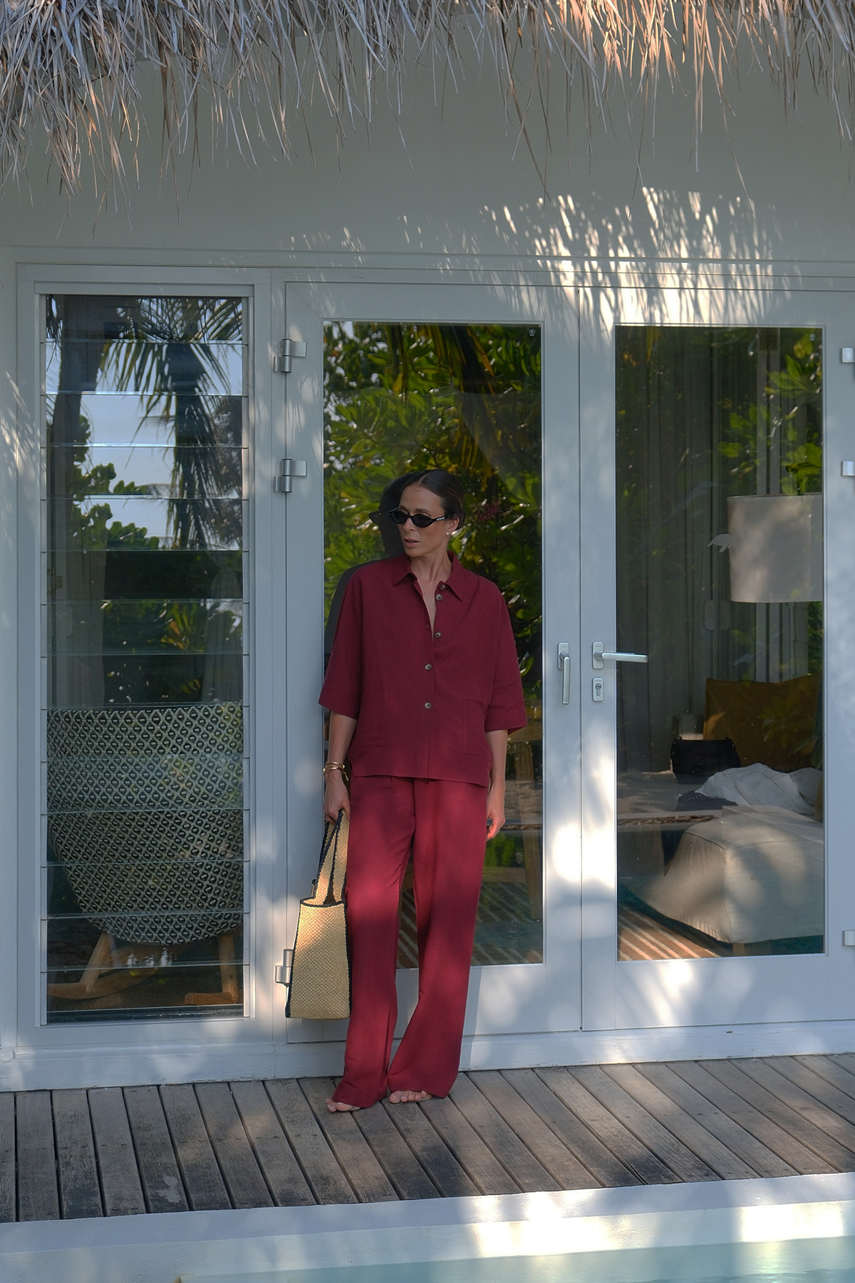 Zweiteiler in bordeaux