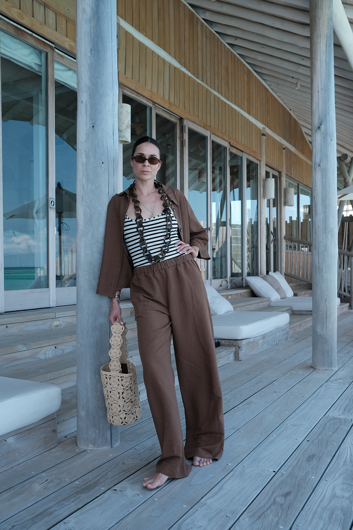 Zweiteiler in cognac