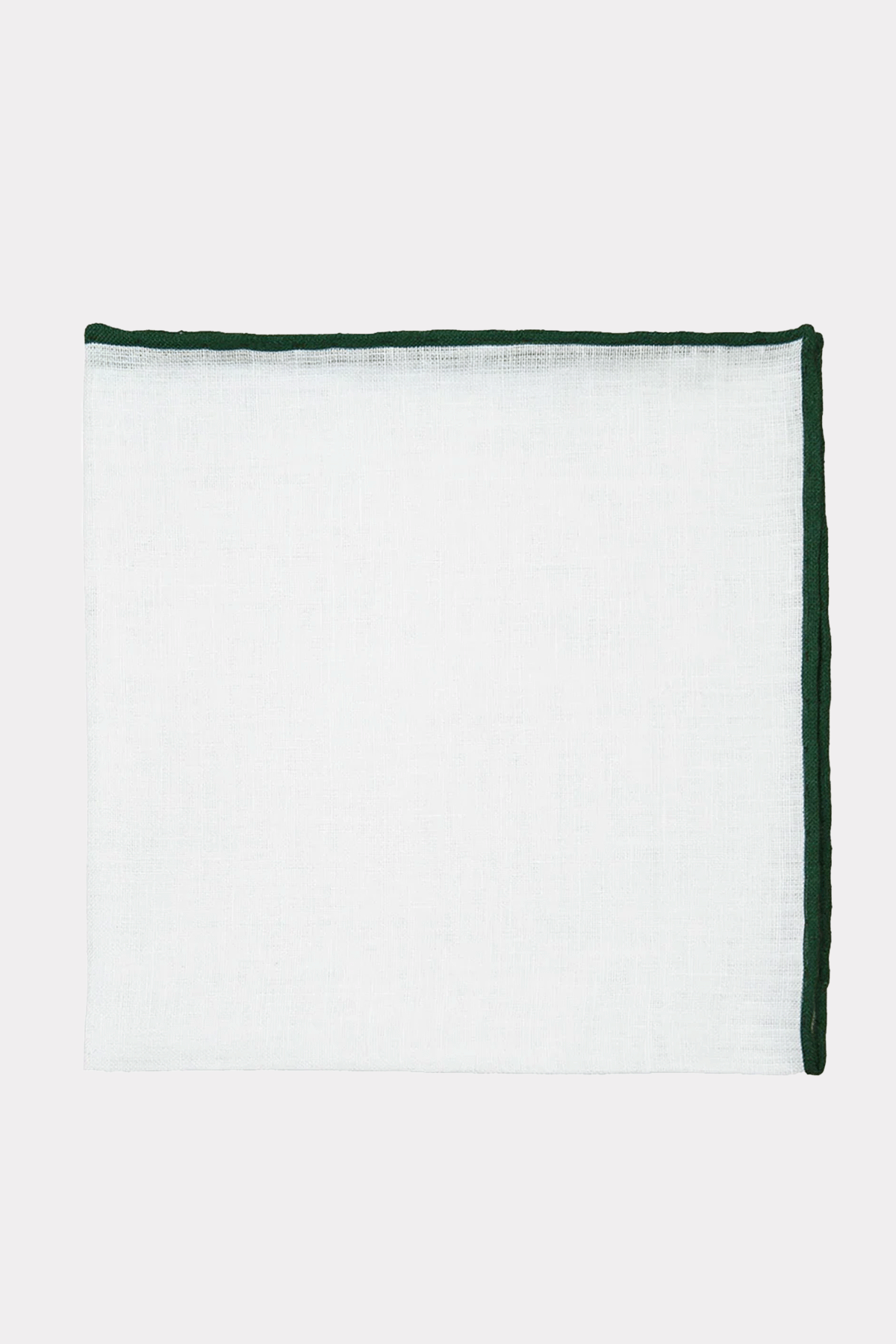 Einstecktuch in weiss mit grüner kante