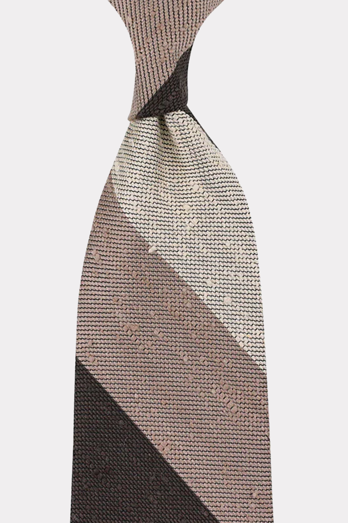 GESTREIFTE KRAWATTE IN BEIGE-BRAUN