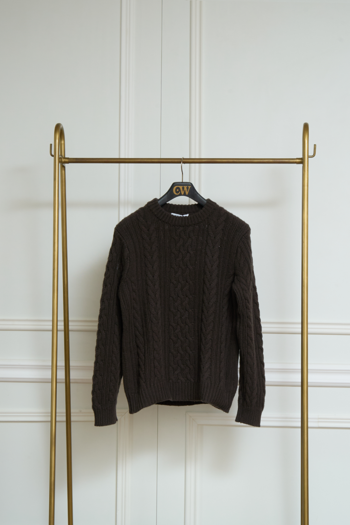 Zopfstrickpullover in braun