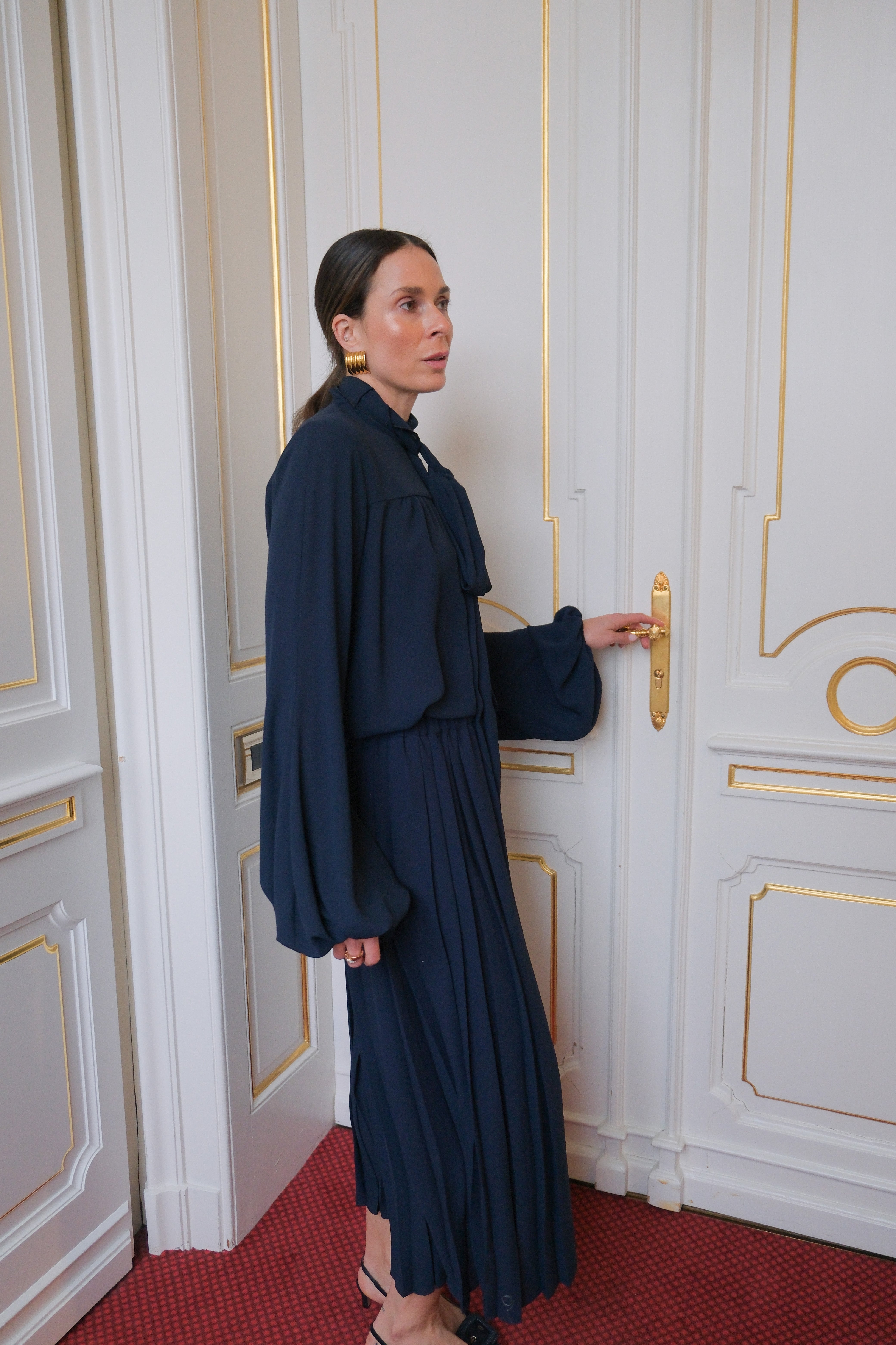 Schluppenbluse in marine