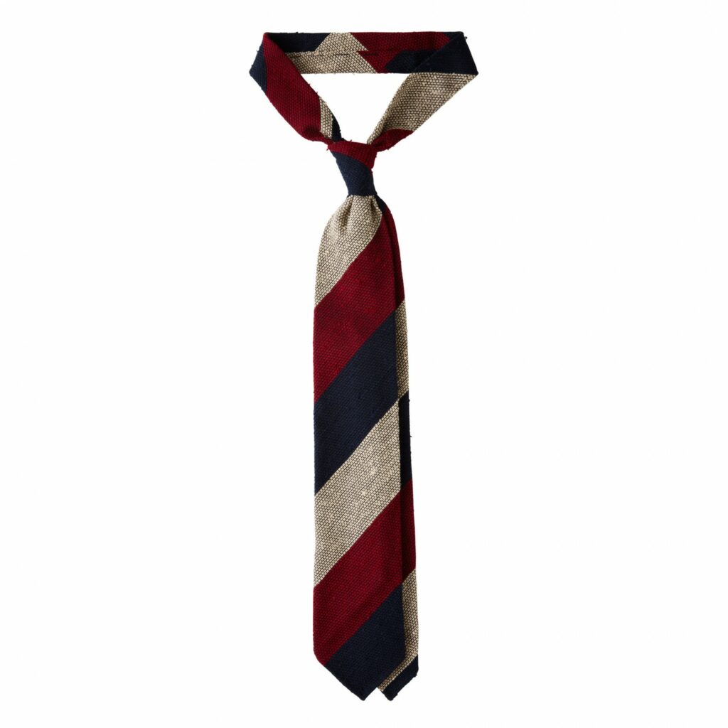 Krawatte in navy-rot-beige gestreift