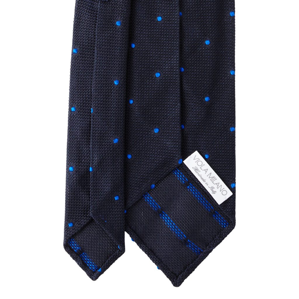 Marineblaue Krawatte von Viola Milano, elegante Seidenkrawatte mit feinem Muster, für formelle Anlässe und Business.