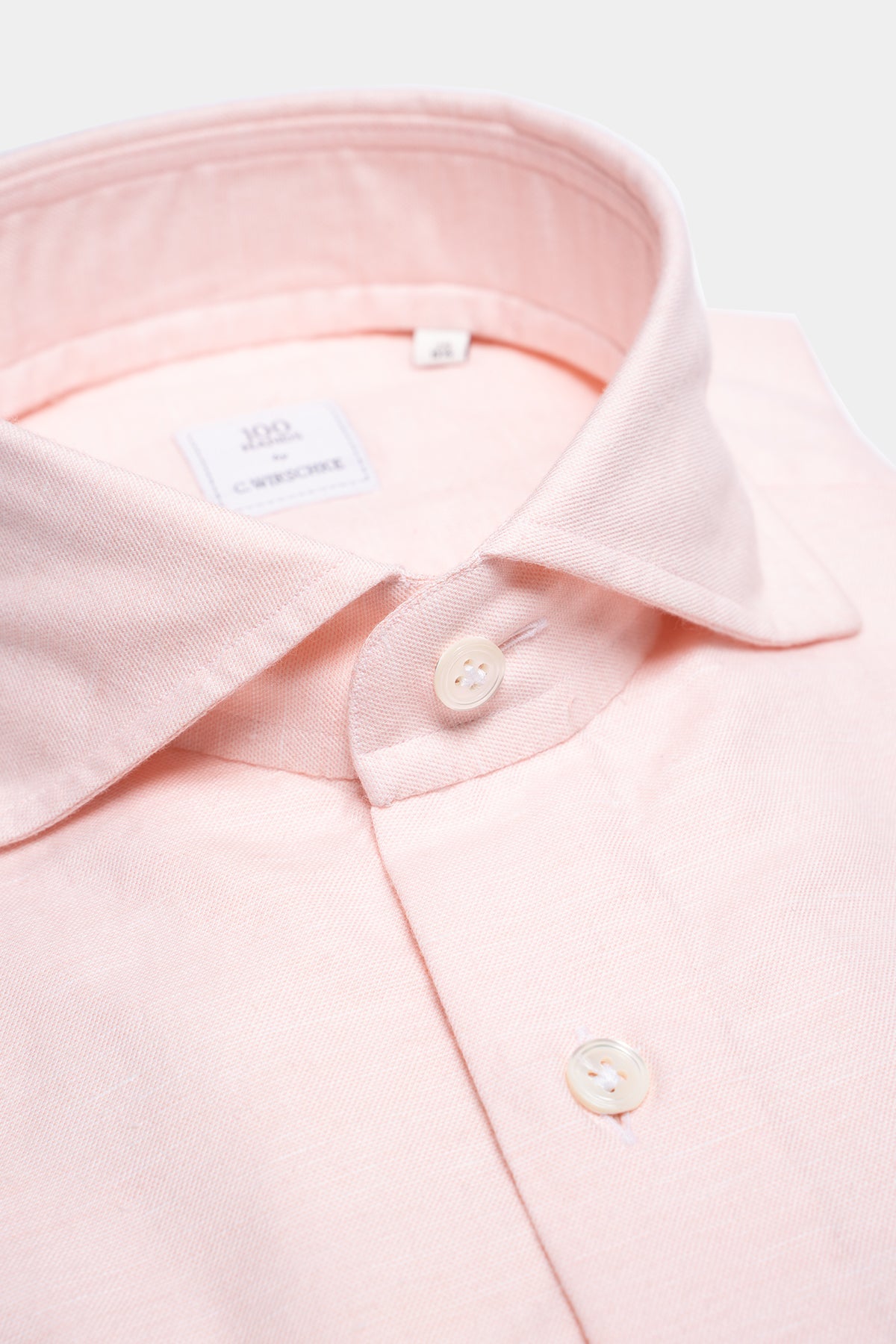 Baumwoll-Leinen Hemd in rose mit Haifischkragen