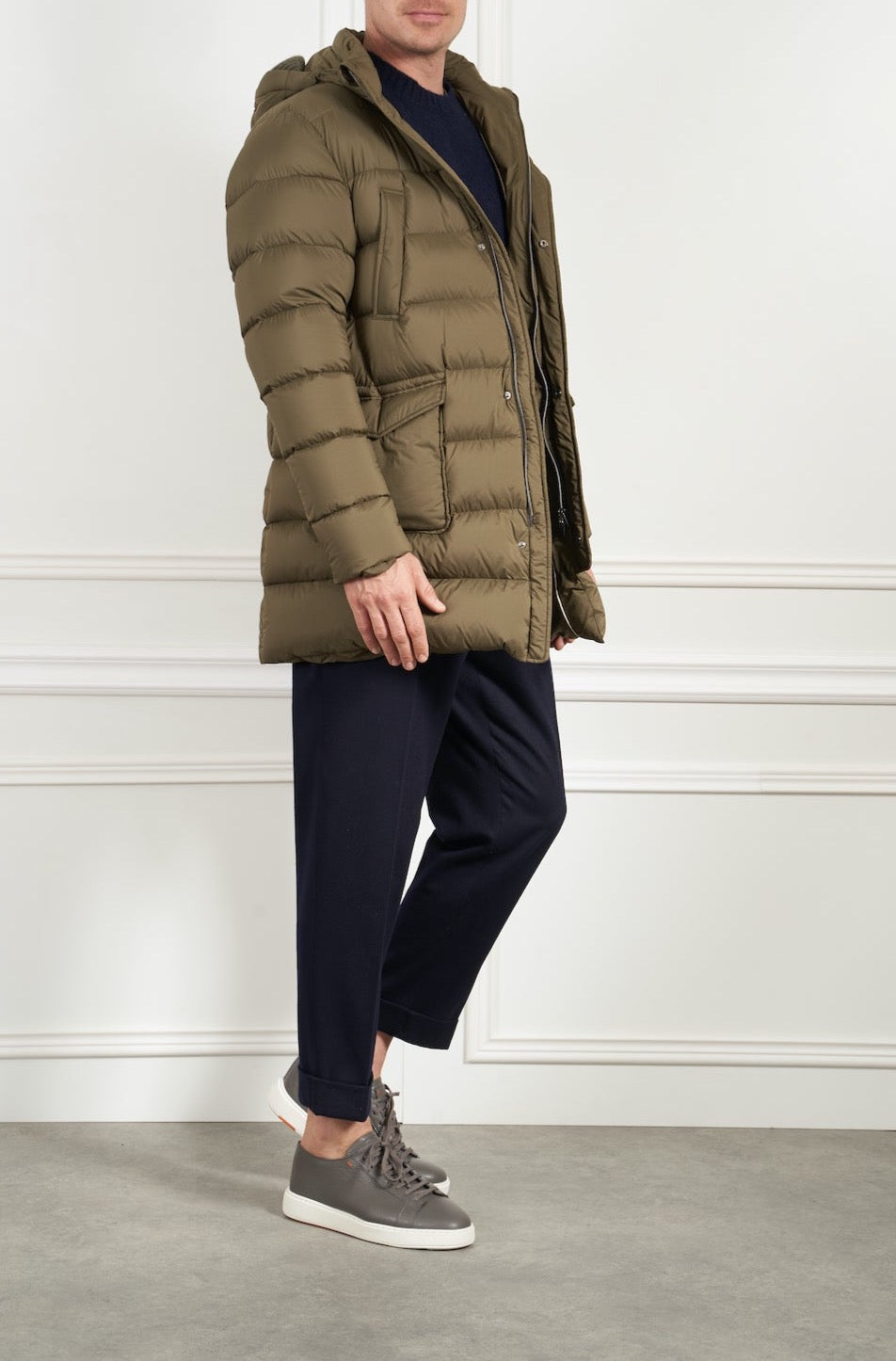 Pufferjacke in oliv