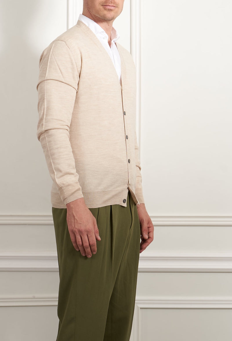 Merinowoll-Cardigan in beige